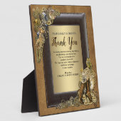 Gothic-Gold Steampunk Weddenschap op Suede Fotoplaat (Zijkant)