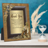 Gothic-Gold Steampunk Weddenschap op Suede Fotoplaat (Zijkant)