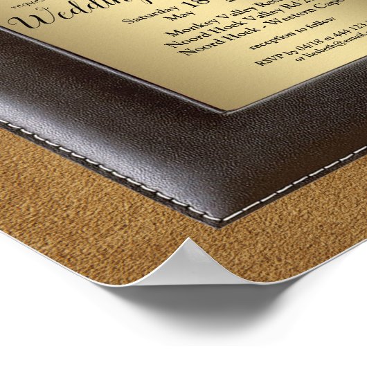 Gothic-Gold Steampunk Wedding Announding Poster (Hoek)