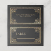  Gothic Gold Victoriaans bruiloft Plaatskaartje (Buitenkant ongevouwen)