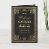  Gothic Gold Victoriaans bruiloft Programma (Voorkant)