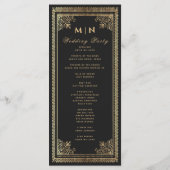 Gothic Gold Victoriaans bruiloft Programmakaart (Achterkant)