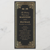 Gothic Gold Victoriaans bruiloft Programmakaart (Voorkant)