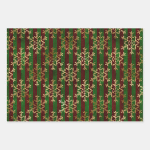 Gothic Golden Snowflakes Inpakpapier Vel