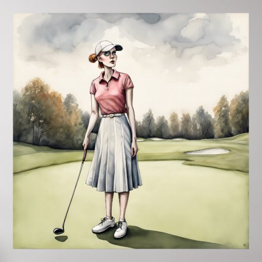 Gothic Golfer - Golf Art Print (Voorkant)