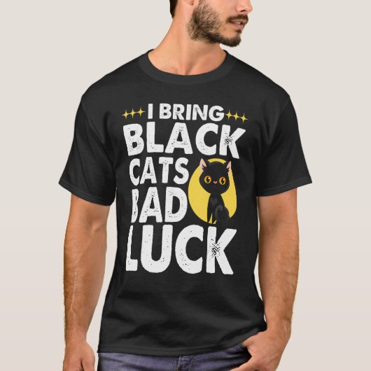 Gothic Goth I Bring Black Cats Bad Luck T-shirt (Voorkant)