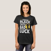 Gothic Goth I Bring Black Cats Bad Luck T-shirt (Voorkant volledig)