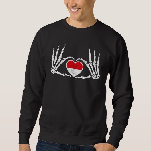 Gothic Goth Skelet Indonesië Indonesische Hallowee Trui (Voorkant)