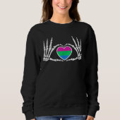 Gothic Goth Skeleton Polysexual LGBTQ Halloween Co Trui (Voorkant)