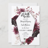 Gothic Gothic Dark Bats Wedding Invitation Kaart (Voorkant)