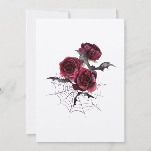 Gothic Gothic Dark Bats Wedding Invitation Kaart (Achterkant)