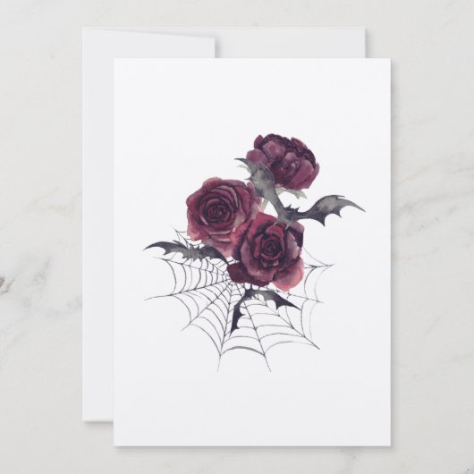 Gothic Gothic Dark Bats Wedding Invitation Kaart (Achterkant)