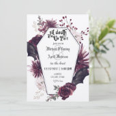 Gothic Gothic Dark Bats Wedding Invitation Kaart (Staand voorkant)
