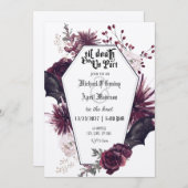 Gothic Gothic Dark Bats Wedding Invitation Kaart (Voorkant / Achterkant)