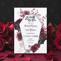 Gothic Gothic Dark Bats Wedding Invitation