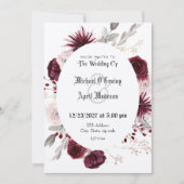Gothic Gothic Dark Roos Wedding Invitation Kaart (Voorkant)