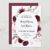 Gothic Gothic Dark Roos Wedding Invitation Kaart (Voorkant / Achterkant)