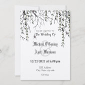 Gothic Gothic Dark Web Wedding Invitation Kaart (Voorkant)