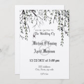 Gothic Gothic Dark Web Wedding Invitation Kaart (Voorkant / Achterkant)