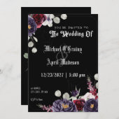 Gothic Gothic Dark Web Wedding Invitation Kaart (Voorkant / Achterkant)