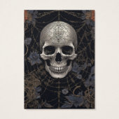 Gothic Gothic Skull Spiderweb Verzameldisplay Kaar Visitekaartje (Achterkant)