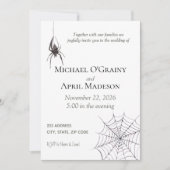 Gothic Gothic Spider Web Dark Invitation Wedding Kaart (Voorkant)