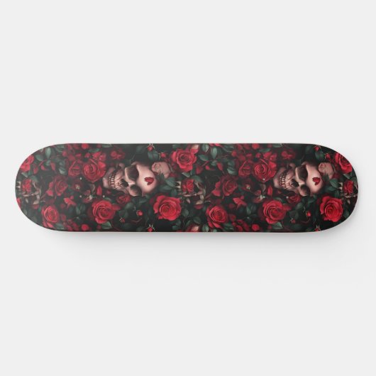 Gothic Gotische Schedel en Rozen Macabre Skateboar Persoonlijk Skateboard (Horizontaal)