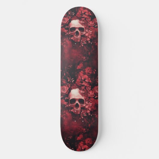 Gothic Gotische Schedel en Rozen Macabre Skateboar Persoonlijk Skateboard (Voorkant)