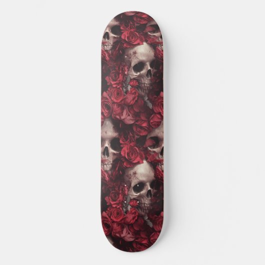 Gothic Gotische Schedel en Rozen Macabre Skateboar Persoonlijk Skateboard (Voorkant)
