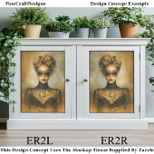 Gothic Goud Masquerade Vrouw, Masker ER2L Decoupag Tissuepapier
