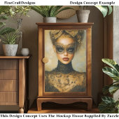 Gothic Goud Masquerade Vrouw, Masker ER2L Decoupag Tissuepapier