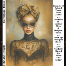 Gothic Goud Masquerade Vrouw, Masker ER2R Decoupag