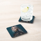 Gothic Grace: een portret van elegantie Bier Onderzetter (Rechterzijde)