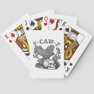 Gothic Grappige F-Caw-F Humor Kraai Essentiële Ret Pokerkaarten