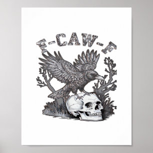Gothic Grappige F-Caw-F Humor Kraai Essentiële Ret Poster