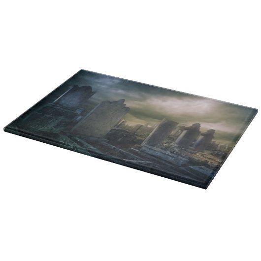 Gothic Graveyard Glass Cutting Board Snijplank (Hoek)