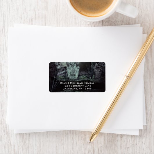 Gothic Graveyard RIP Gravestone Cemetery Address Etiket (Insitu)