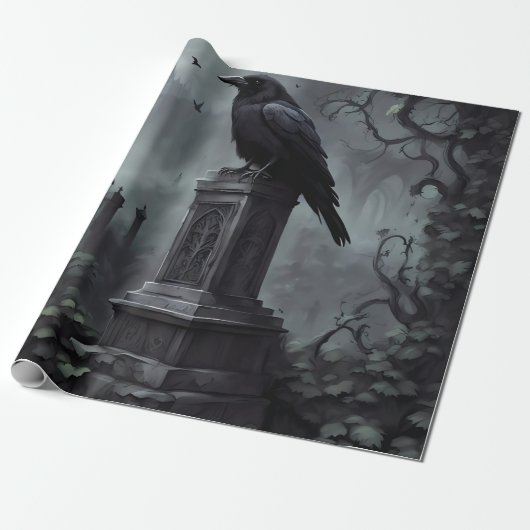 Gothic Graveyard thema Cadeaupapier (Uitgerold)