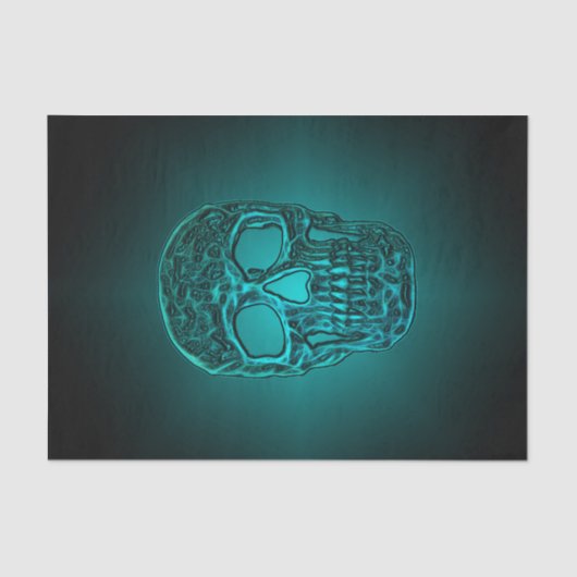 Gothic Green Cool Scary, Blauwgroen Tissuepapier (Voorkant)