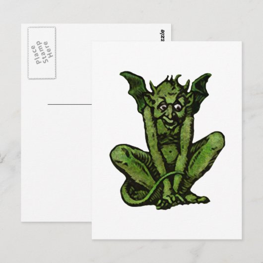 Gothic Green Goblin Fantasy Demon Creaton Briefkaart (Voorkant / Achterkant)