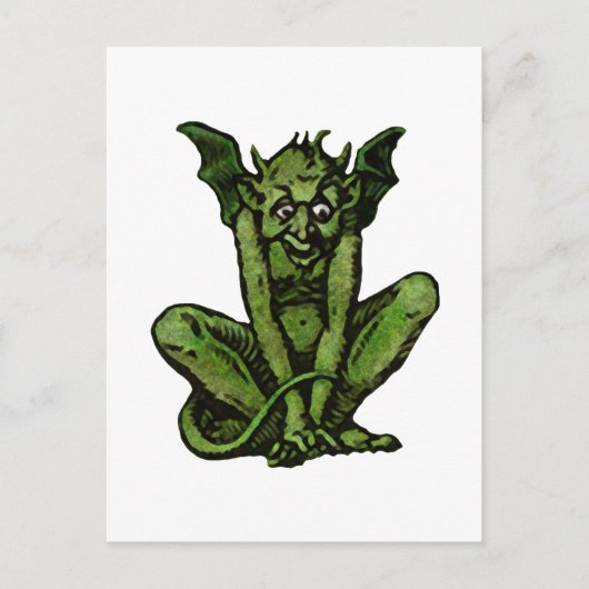 Gothic Green Goblin Fantasy Demon Creaton Briefkaart (Voorkant)