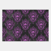 Gothic Grey and Paars Skull Inpakpapier Vel (Voorkant 3)