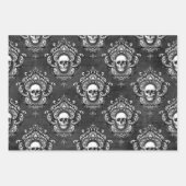 Gothic Grey and Paars Skull Inpakpapier Vel (Voorkant)