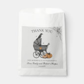 Gothic Grey Baby Carriage Baby shower Bedankt Bedankzakje (Voorkant)