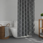 Gothic Grey Black Damask Patroon Douchegordijn