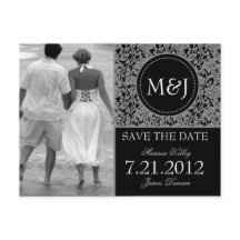 Gothic Grey & Black Flourish Save the Date