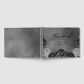 Gothic Grey Elegant Waterverf Roos Wedding Gastenboek (Volledig)