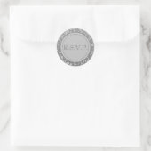 Gothic Grey & Flourish Envelope Seals Ronde Sticker (Tas)