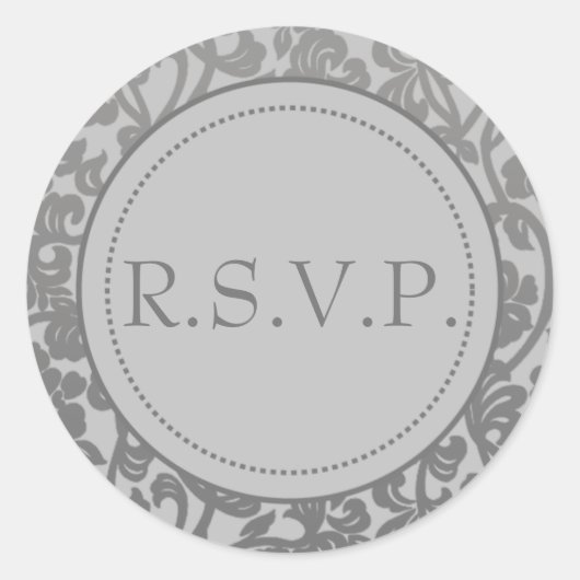 Gothic Grey & Flourish Envelope Seals Ronde Sticker (Voorkant)