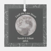 Gothic Grey Volle Maan Donker Glas Ornament (Voorkant)